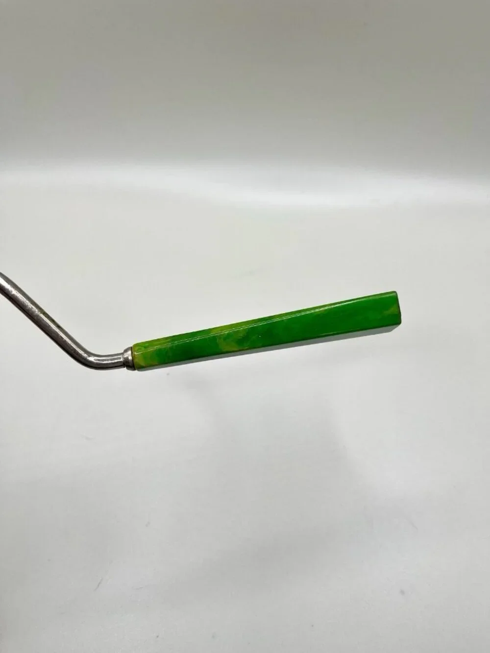 Vintage 30s 40s Green Marbled Bakelite Angel Food Cake Breaker Comb Mid Century